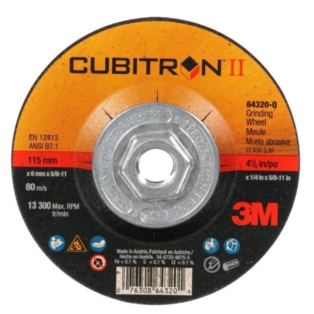 Cubitron‎ II Depressed Center Grinding whl, 64320, Quick Change, T27